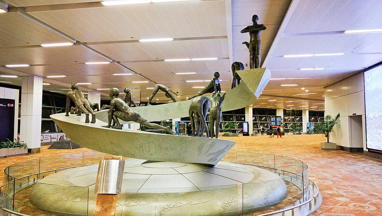 A modern international airport terminal