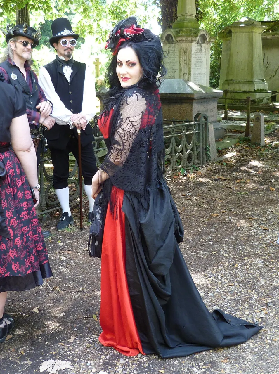 Goth fashion photographed at a historic cemetery